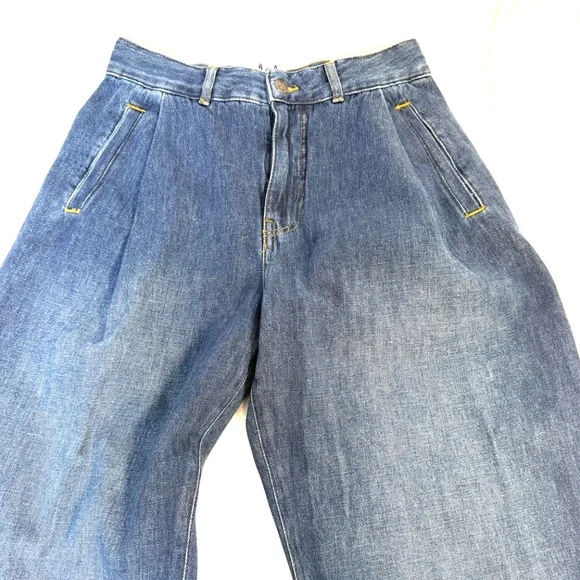 NWT ME+EM Clever Jean Lightweight Wide Leg Cropped Denim Size 26 - Picture 6 of 7